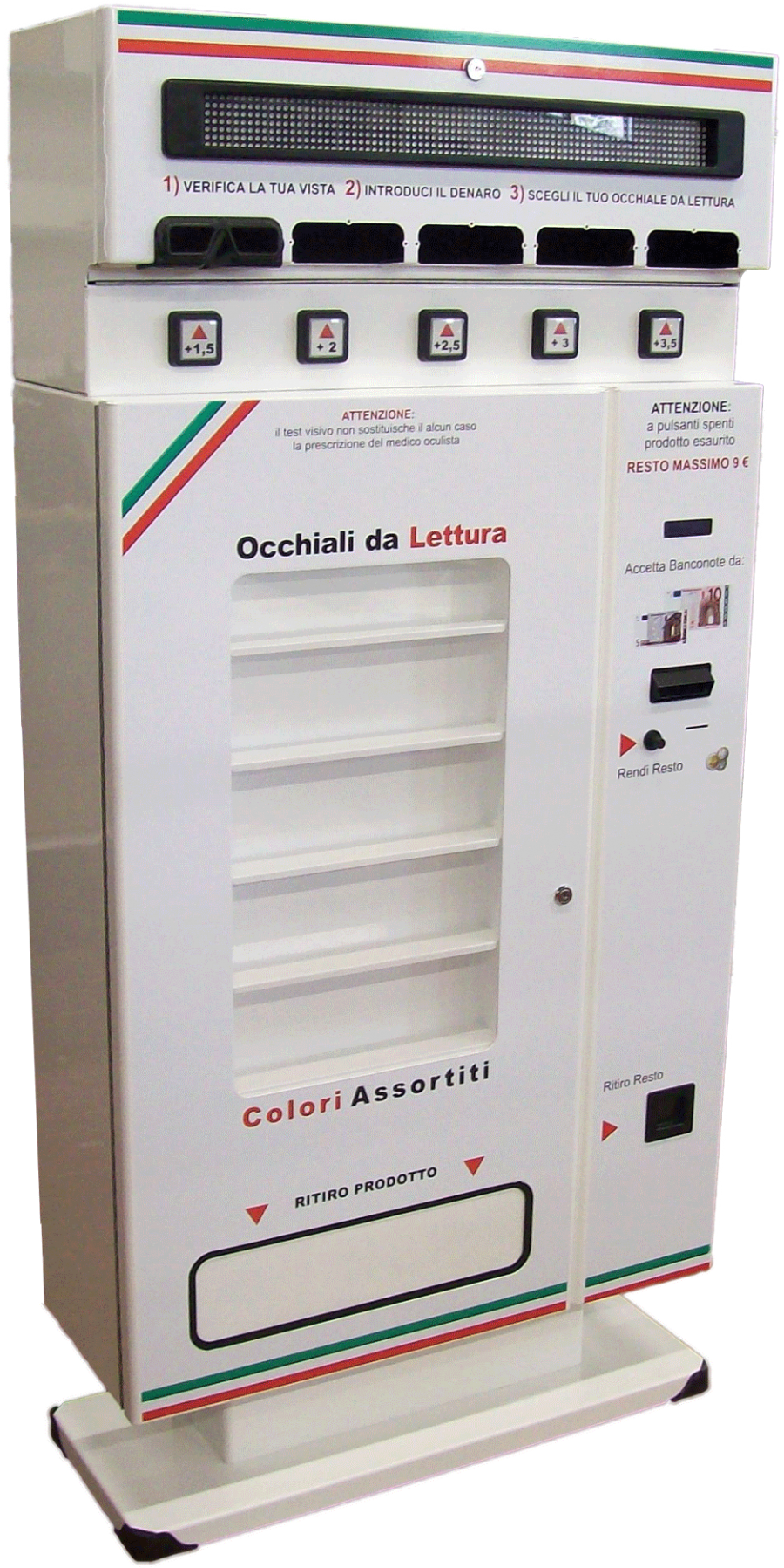 distributore personalizzato per la vendita di occhiali